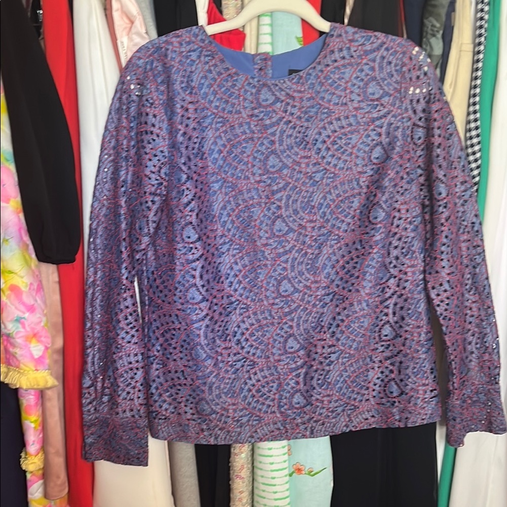Banana Republic Red and Blue Lace Top